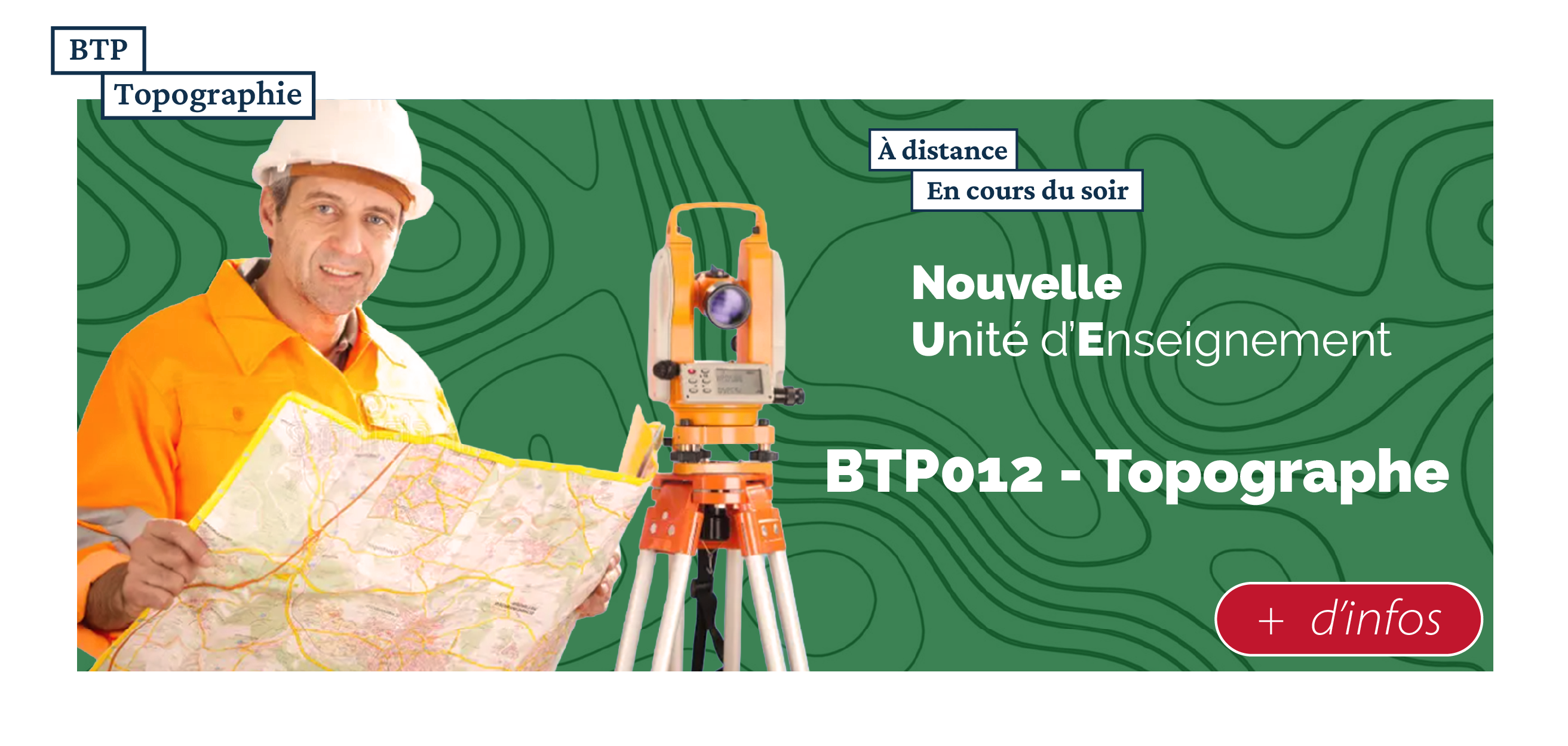 nouvelle UE BTP012-Topographie sur le 2ème semestre 2025-2026 en formation à distance/cours du soir   